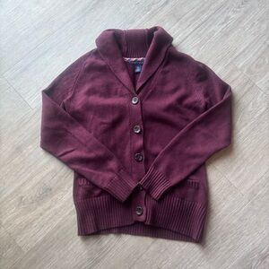 Tommy Hilfiger | Women's Shawl Collar Cardigan | Size XS/PXS | Burgundy